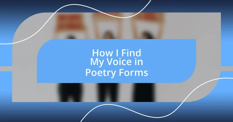 How I Find My Voice in Poetry Forms