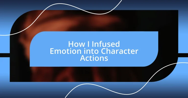 How I Infused Emotion into Character Actions