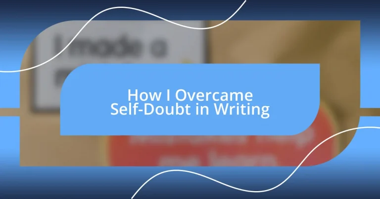 How I Overcame Self-Doubt in Writing