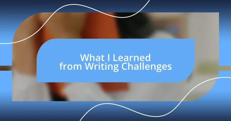 What I Learned from Writing Challenges